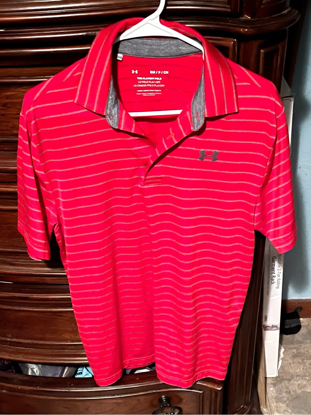 Mens Small Red UA Playoff Polo Short Sleeve Performance Golf Polo Shirt!